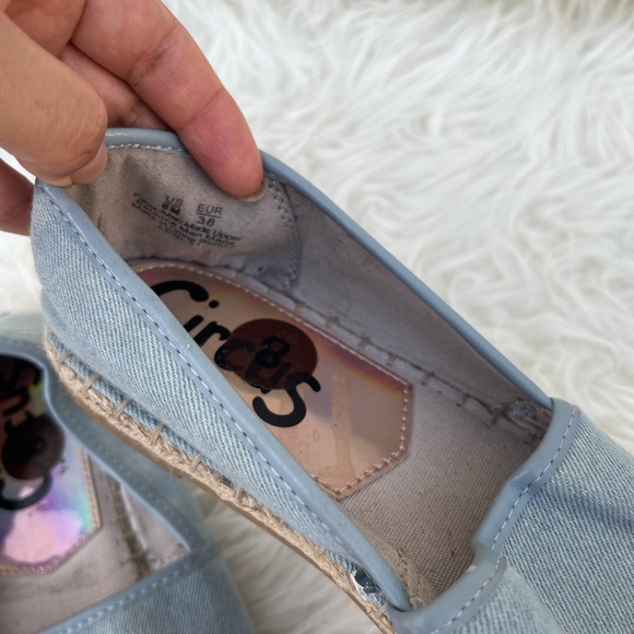 Sam Edelman Circus Size 8 Leni Shell Yeah Beach Denim Espadrille Flats Shoes - Picture 5 of 5